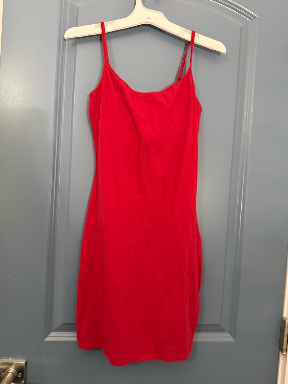 Express Vibrant Red Slip Dress with Thin Straps